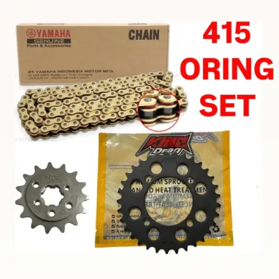 KINGDRAG LC135 RXZ Y125 Y110 Y100 Y15 LAGENDA110 415H O-RING Chain / HeavyDuty Chain + Sprocket Set 415 Spocket COMBO RK