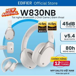 Tai nghe không dây chụp tai Edifier W830NB công nghệ chống ồn chủ động -45dB  pin 94 giờ âm thanh Hi-Res LDAC Spatial Audio sạc nhanh kết nối đa điểm Bluetooth V5.4 | Hàng chính hãng - Bảo hành 12 tháng - Bản quốc tế