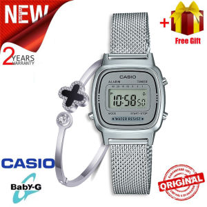 [Ready Stock] Casio Women Watch Jam Tangan Wanita LA670 Vintage Digital Steel Watch 2 Year International Official Warranty LA670WEM-7D