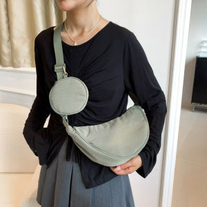 Simple Sling Bag for Women Fashion Casual Dumpling Bag Lightweight Crossbody Shoulder Bag Women Bag+Pouch