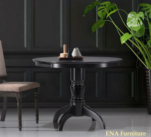 Solid Wood 3ft Round Dining Table / Meja Makan Bulat