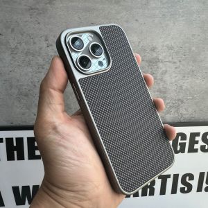 16Pro Carbon Fiber Simple Matte Case For iPhone 16 15 14 13 12 Pro Max Soft Plating Frame Bumper Cover for iPhone 16e 15 Plus