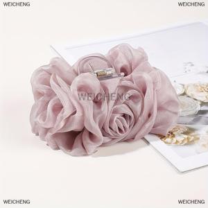 [COD] WEICHENG 1Pcs Chiffon Flower Bow Hair Claw ClipLarge Jaw Clips for Thick HairNo-slip Fashion Summer Hair Accessory for Women