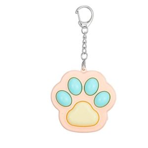 LUMIQLO Mini Cat Paw Fidget Toys Cartoon Kawaii Clicker Fidget Keychain Cute Clicker Fidget Keychain Relieve Stress