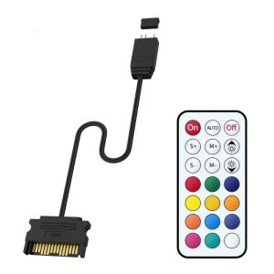 Remote Controlled 15Pin Power ARGB Lighting Controller 5V 3Pin for DIY Computer Customization