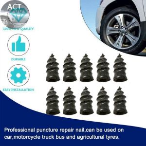 10pcs  Tire Repair Rubber Nail Tire Repair Nail Tire Repair Rubber Screws Fast Tool Self-Service Tire Repair Nail Vacuum Tire Repair Rubber Nail Suitable for Car Motorcycle Jeep Tire Puncture Repair