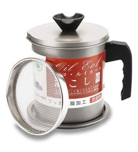 1.4L Stainless Steel Oil Strainer Pot Container Jug Storage Can With Filter Cooking Oil Pot-ASIANMART