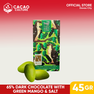 65% Dark Chocolate Bar w/ Green Mango & Salt 45g – THEO & PHILO – Mango Salt  & Chocolate Infusion