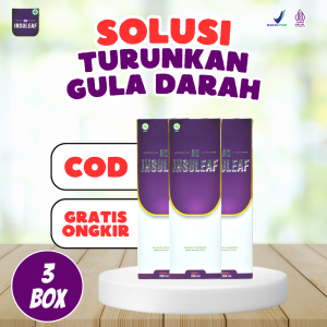 BIO INSULEAF 3 BOX 100% Herbal Alami Cegah Bantu Atasi Diabetes Bantu Turunkan Kolesterol Gula Darah Cegah Gagal Ginjal