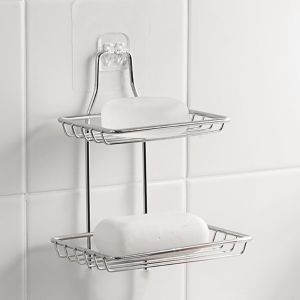 Wall Mounted Double Layer Drain Soap Tray Stainless Steel Soap Holder Soap Dish Rack Bathroom Accessories