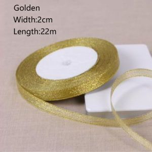 （25Yards/Roll）Gold Silver Ribbon DIY Gift Packaging Decoration High Quality Glitter Ribbon