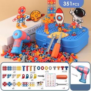 Baby Toys Education DIY Electric Drill Creative Screw Puzzle Building Block Model Set Game Childrens Intelligent Educate
