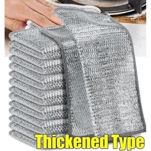 Thicken Wire dishcloth Magic Silver Wire Cleaning Cloth Dish Quick cleaning dishwashing rag for Kitchen rag