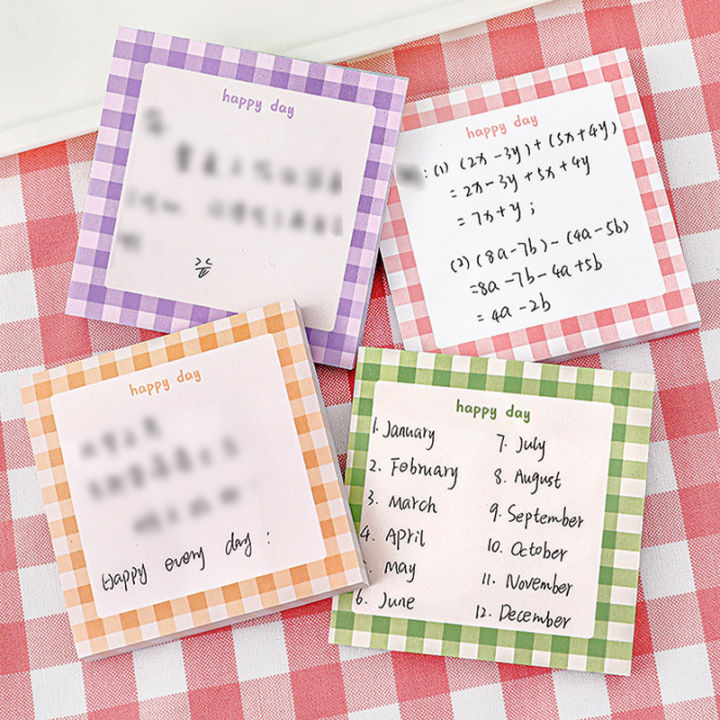 Xinder Cute Grid Post-it Note Student Message Sticky Notes Hand Ledger ...