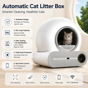 65L Automatic Cat litter Box Smart Cat Litter Box APP+WIFI remote control Cleaning Automatic Cat Litter Box
