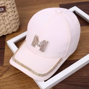 Topi Baseball Korea Fashion Manik Kristal BLING2 Wanita Elegan High Qualtiy Katun Motif Baru Impor