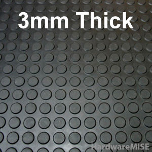 Round Stud Rubber Mat 3mm Thick Anti-skid Rubber Floor Matting 1m x 1m