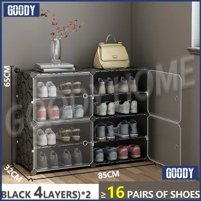 8 Layers Shoes Cabinet Organizer Dustproof Shoe Storage Rack Heavy Duty Shoe Cabinet With Cover Space Saving Shoe Organisers