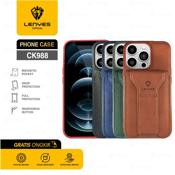LENYES CK988 Case iPhone 12 Pro Max Luxury Leather Card Slot