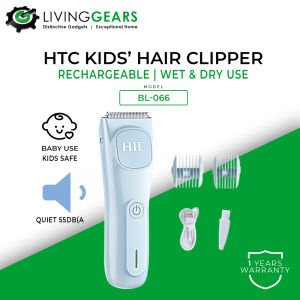 [MALAYSIA PLUG] HTC Baby Kids Children Rechargeable Hair Clipper  Wet & Dry Use (BL-066) Low Noise