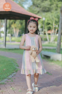 Đầm Xoè Cổ Yếm Sát Nách Hoa Nhí Tamiuy Cho Bé Gái 1-10 Tuổi