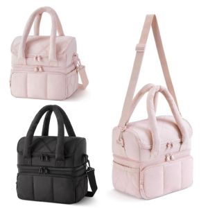 VERMILL Large Capacity Lunch Bag Waterproof Double Deck Insulated Bag Upgraded  Reusable Puffer Tote Outdoor