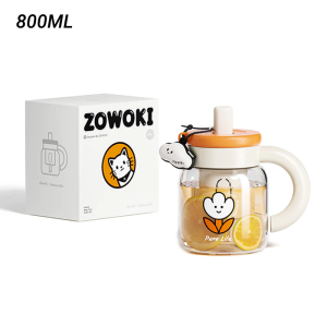 Zowoki B5 High Borosilicate Glass Drinking Bottle (800ml)