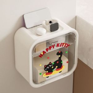 JEHUA Plastic Toilet Paper Rack Wall Mounted Large Capacity Toilet Paper Holder Multipurpose Waterproof Paper Towel Box for Bathroom