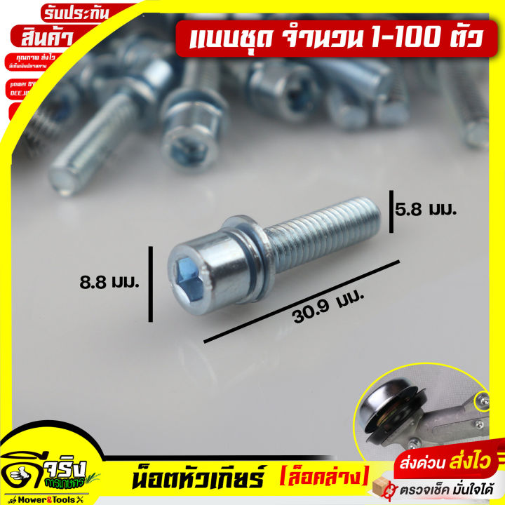 น็อตหัวเกียร์ล็อคก้านตัดหญ้า ดีจริงการเกษตร