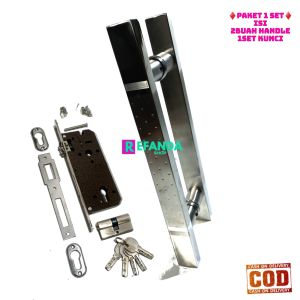 Set Pengaman Pintu Minimalis Refunda - Handle & Kunci Akses Digital dengan Tahan Air