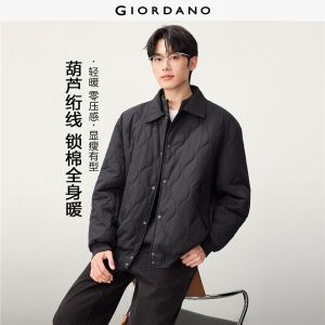 Giordano Beau Monde Men Turndown collar wave-quilted jacket Free Shipping 13076719