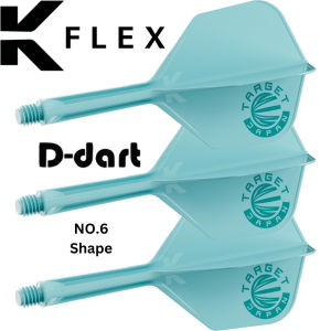 TARGET K FLEX DARTS FLIGHT -【 No.2/No.6】AQUAMARINE Limited Edition K-Flex Integrated Dart Flights Shafts