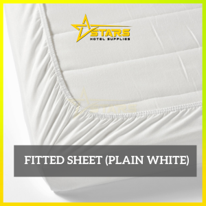 STARS White Fitted Sheet Hotel/Cadar Putih Hotel/Cadar Hotel Queen/White Bedsheet Hotel Quality/酒店床单