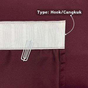 hfabric - Iris Premium Semi Blackout Curtain / Ready Made / Soft-touch / Home Decor Hook Eyelet Code-3 (170cm-400cm)