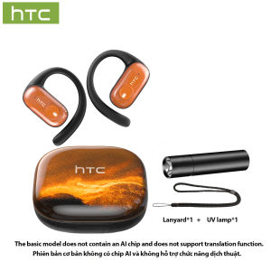 HTC NE10 AI Translator Earbud Wireless Bluetooth Earphone Smart Real-Time Translation Open Ear Earphone With ENC Intelligent Noise Reduction Sport Headset HIFI Sound Quality With Mic IPX5 Waterproof Bluetooth 5.4  40H Battery Life