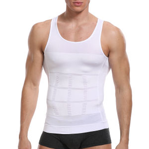 JHHB Mens Slimming Body Shaper Waist Trainer Vest Chest Compression Shirt Abs Abdomen Trimmer Undershirt Tummy Control Shapewear Tops