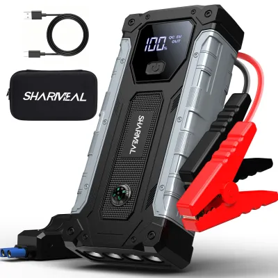 12V 228000 MAH SHARMERAL จั๊มสตาร์ทรถยนต์ 12V ความจุสูง พร้อมจอ LED และปลั๊ก Universal-jump start