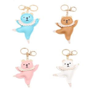 Múa ba lê gấu Keychain vui tươi ba lê gấu Đồ treo móc khóa phụ kiện cho thêm nét duyên dáng cho phong cách của bạn