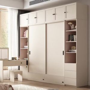 Closet Small Household Sliding Door Home Bedroom Modern Simple Sliding Door Finished Closet Storage Cabinet