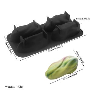 MINIMALUX Thiết kế 4 cell Khuôn sô cô la hạt dẻ cười Hình hạt cà phê Silicone cấp thực phẩm Khuôn làm bánh ngọt Pháp Thiết kế Pháp Làm thủ công Dụng cụ làm bánh trong nhà bếp Món tráng miệng tiệc tùng