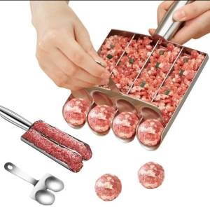 เครื่องทำลูกชิ้น ช้อนตักลูกชิ้นสแตนเลส แม่พิมย์ทำมือ4ลูก 📍มีพร้อมส่ง