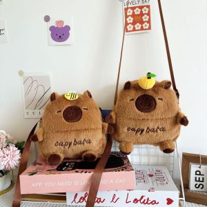 Taidu Lady túi vải nhung phim hoạt hình dễ thương capybara Túi đeo chéo bằng vải lông phong cách ôm mềm mại