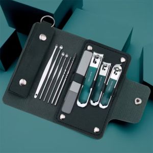 [ Gadgethoods ] Professional 10-in-1 Stainless Steel Nail Clipper Set with Ear Spoon Manicure and Pedicure Travel Use