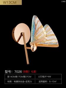 YFD  Butterfly Style Bedroom Bedside Wall Lamp Creative Living Room Postmodern Light Luxury Background Crystal Wall Lamp