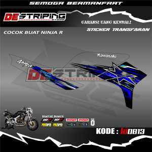 LA0813 Stiker Striping Variasi Transparan Motor Ninja SS Semifull Bahan Bening Transparan Variasi List Simpel Terbaru Bintang Racing Lookstyle