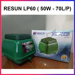 Máy sủi oxy hồ cá KOI 14 vòi RESUN LP60 ( 50W- 70L/P) siêu êm tặng 14 đá sủi + 14m dây