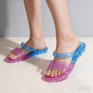 Free Shipping 2026 New Crystal Slippers For Women Fashionable Casual Sandals Flat Slippers Dual-Use Non-Slip Wear-Resistant Odor-Resistant Suitable For Driving