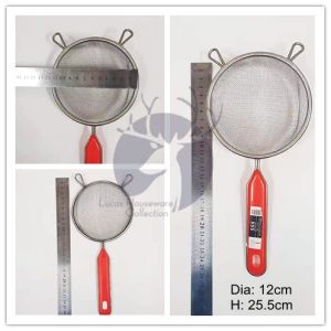 MAKAPAL STAINLESS STEEL STRAINER W/ PLASTIC HANDLE & HOOK FOOD STRAINER OIL STRAINER NOODLE STRAINER/SALAAN