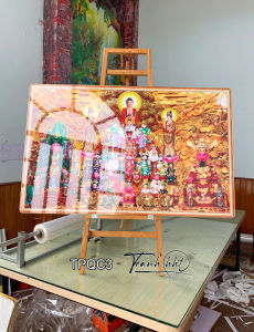 Khung tranh tứ phủ tranh thờ tứ phủ Tranh phòng thờ treo tường bàn thờ chư thánh tứ phủ bà chúa xứ tráng gương treo tường TPQC3
