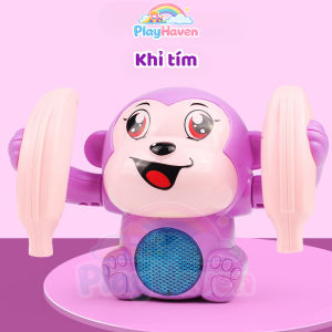 Đồ chơi khỉ nhào lộn cho bé 0–5 tuổi | Phát nhạc chạy pin nhựa ABS